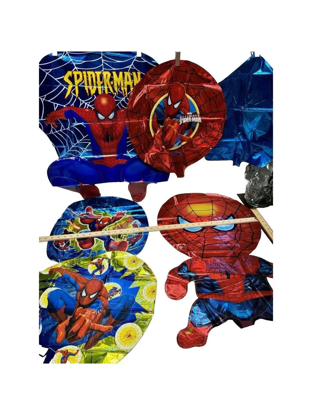 7pc Set Spiderman Foil Balloons - Birthday Party Decoration Superhero Theme